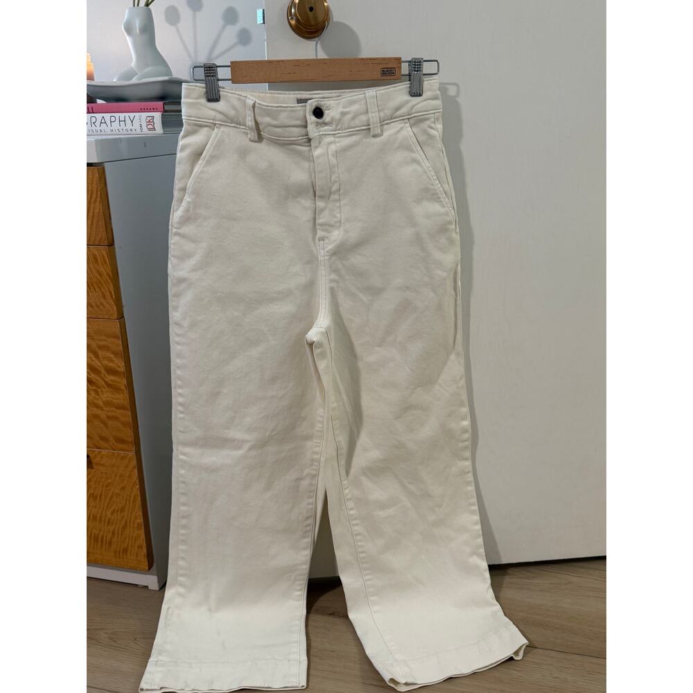 Everlane Wide Leg‎ Organic Cotton Cream Denim Minimalist Capsule Wardrobe 🤍
